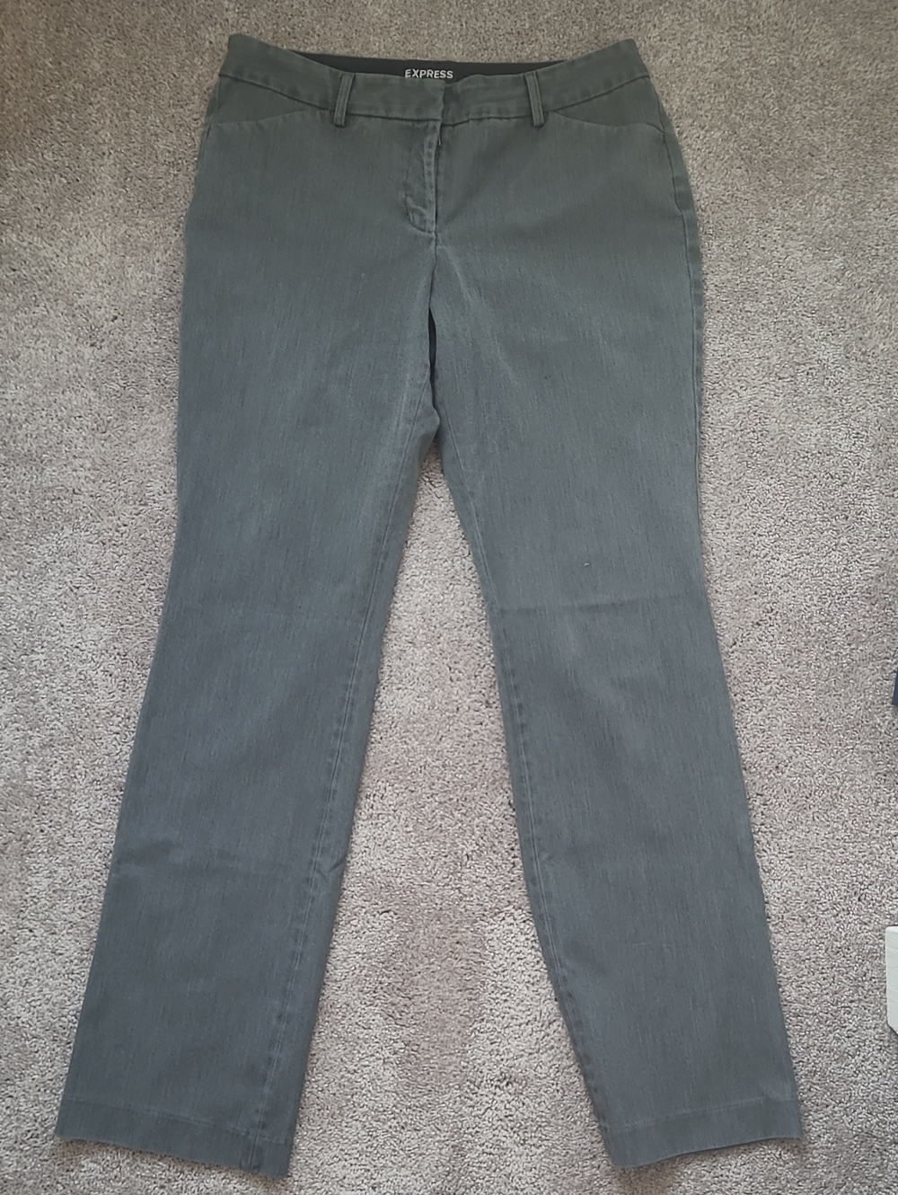 Tall Mid-rise Size 10L Express Editor  Women's Gray Bootcut-Leg Dress Pants
